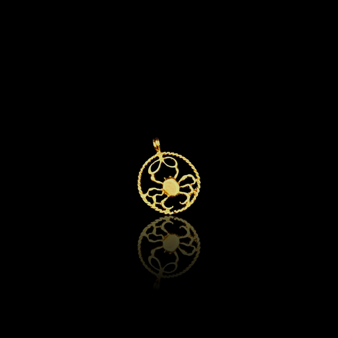Vintage Gold Cancer Zodiac Charm