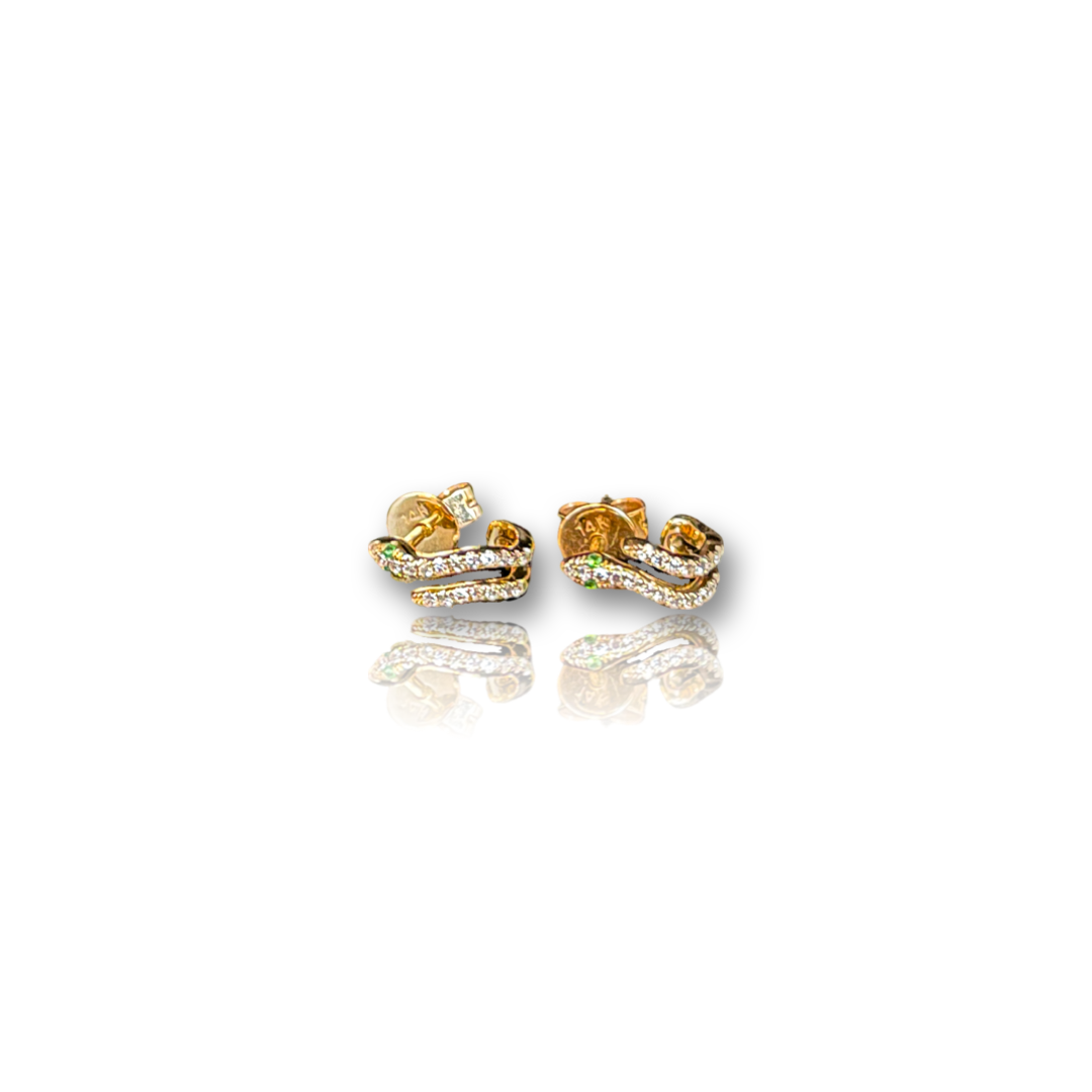 Snake 2 Row Huggie Earrings