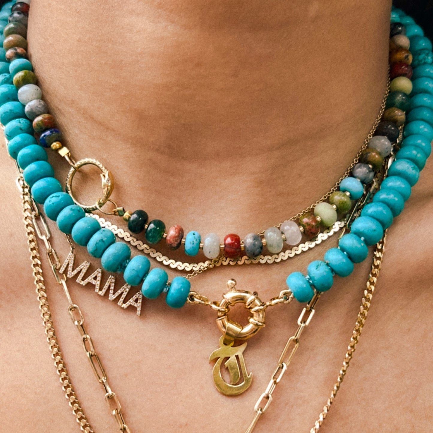 Caicos Beaded Turquoise Necklace