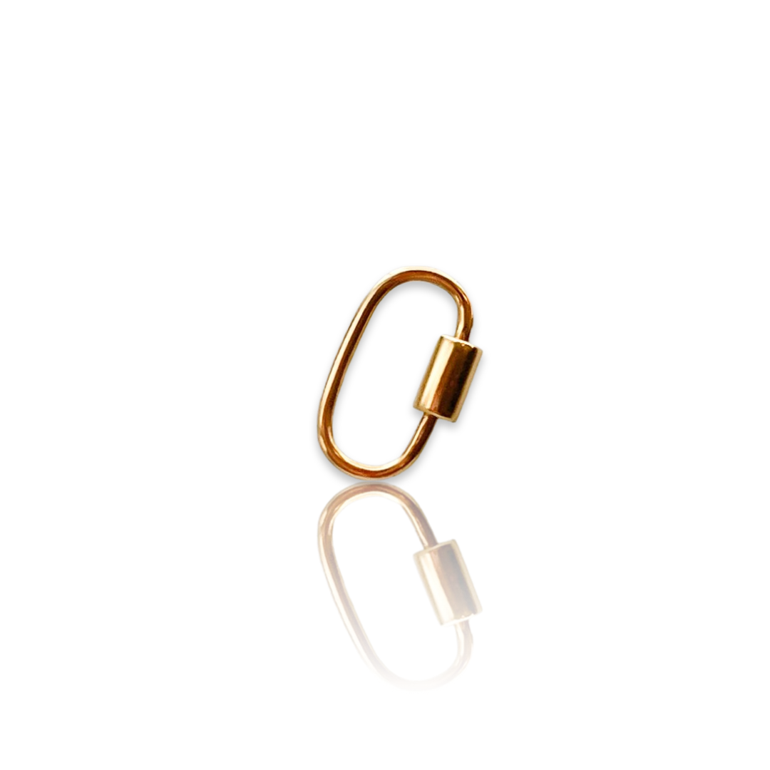 Gold Screw Carabiner Keychain Style Diamond Clasp