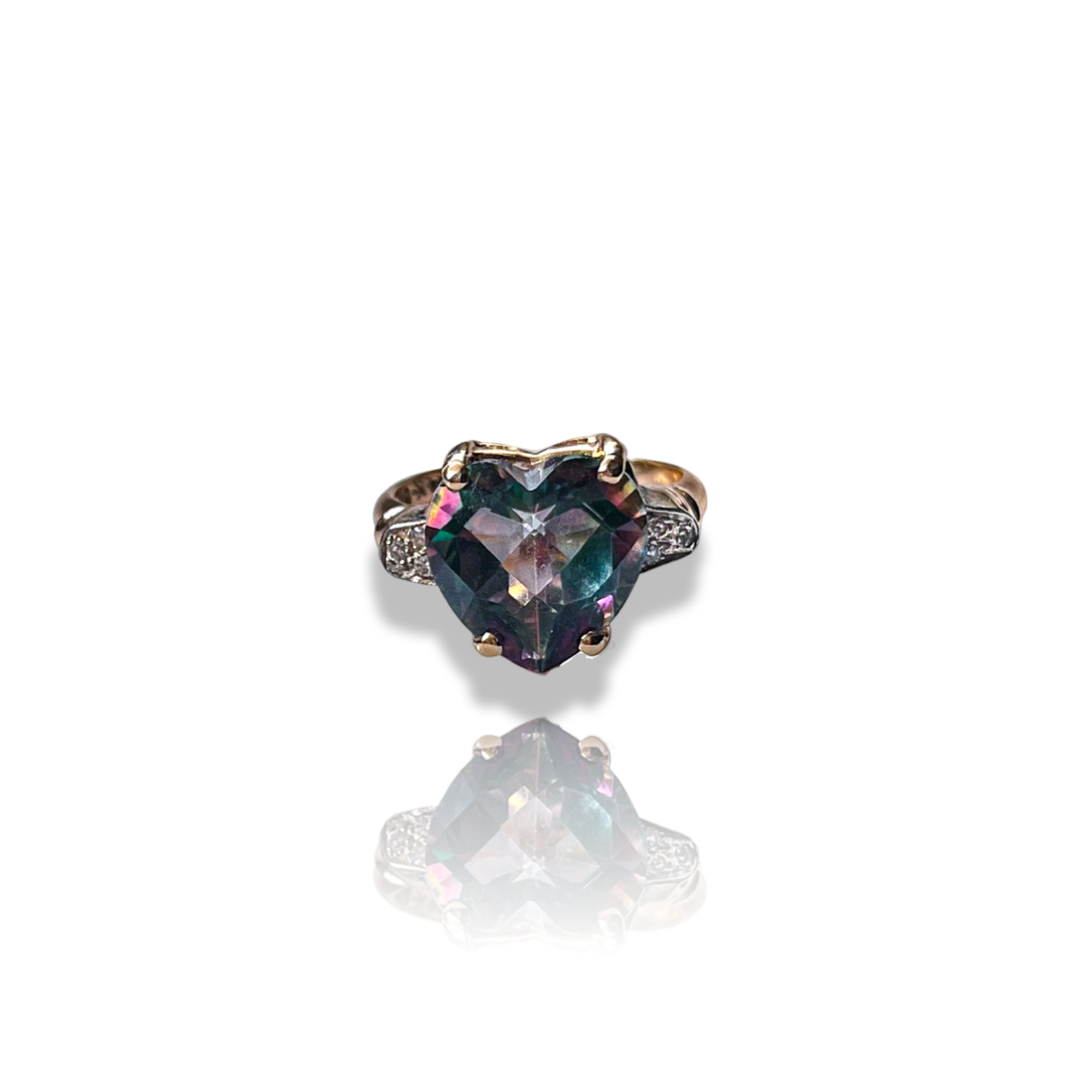 Vintage Heart Shape Gemstone Ring