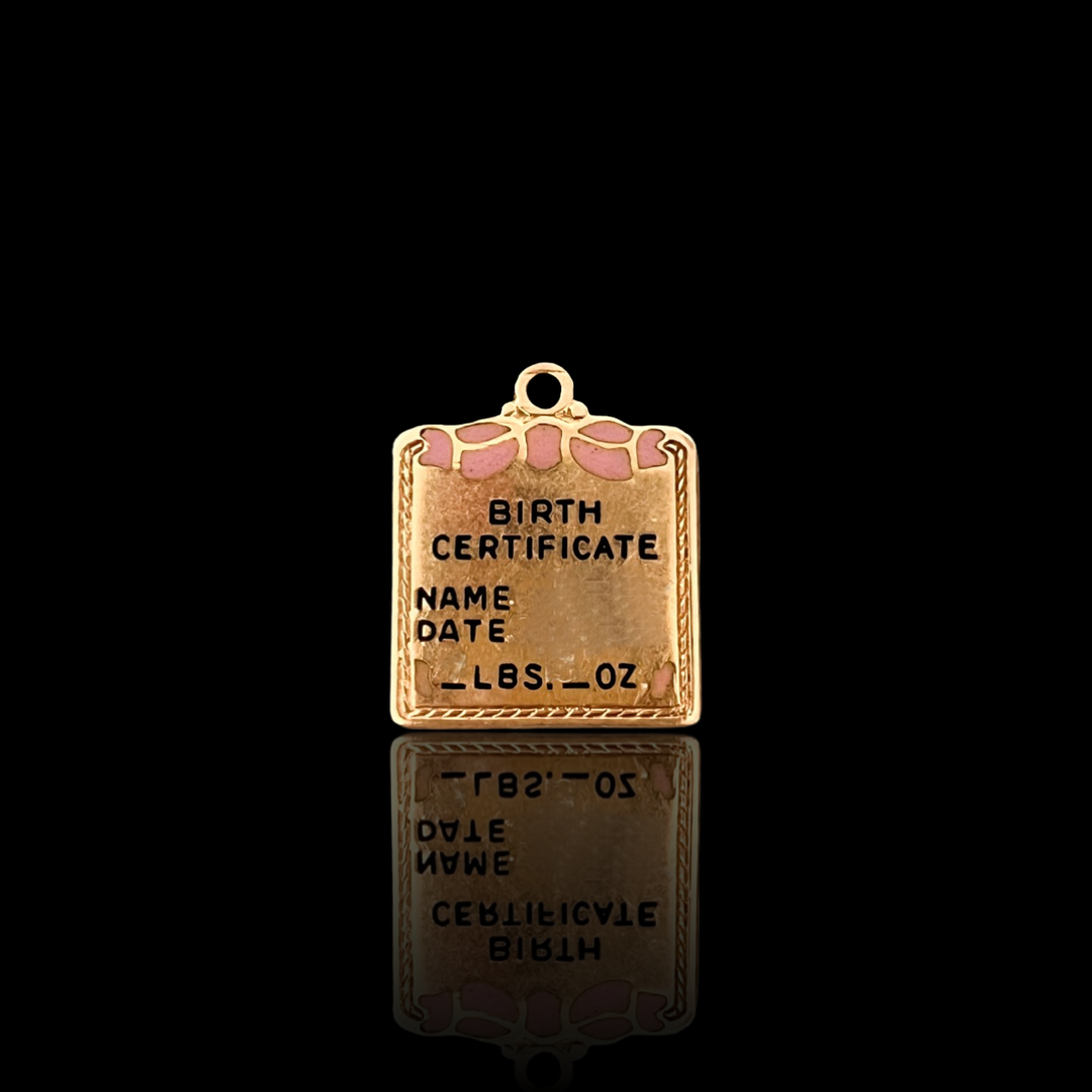 Vintage Gold Baby Birth Chart Charm