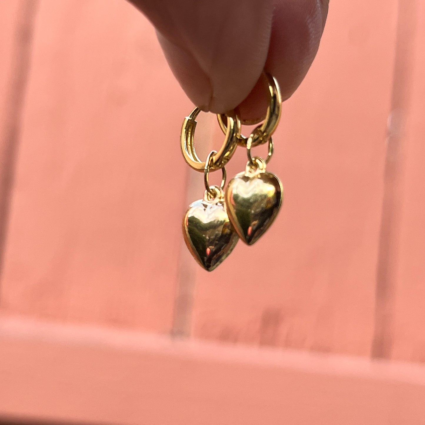 Tiny Gold Single Puffy Heart Charm