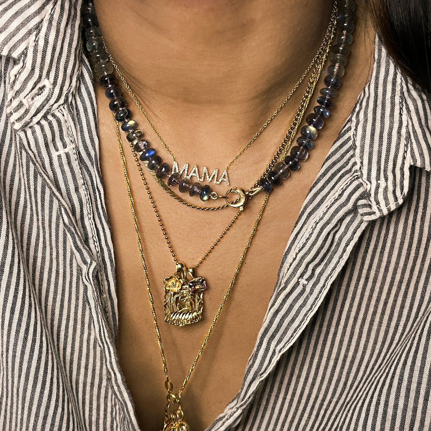 Moules Beaded Labradorite Necklace