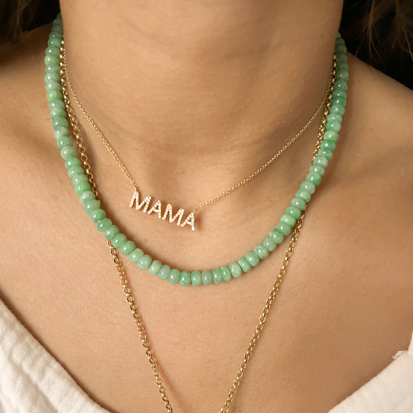 Leslie Beaded Jade Necklace