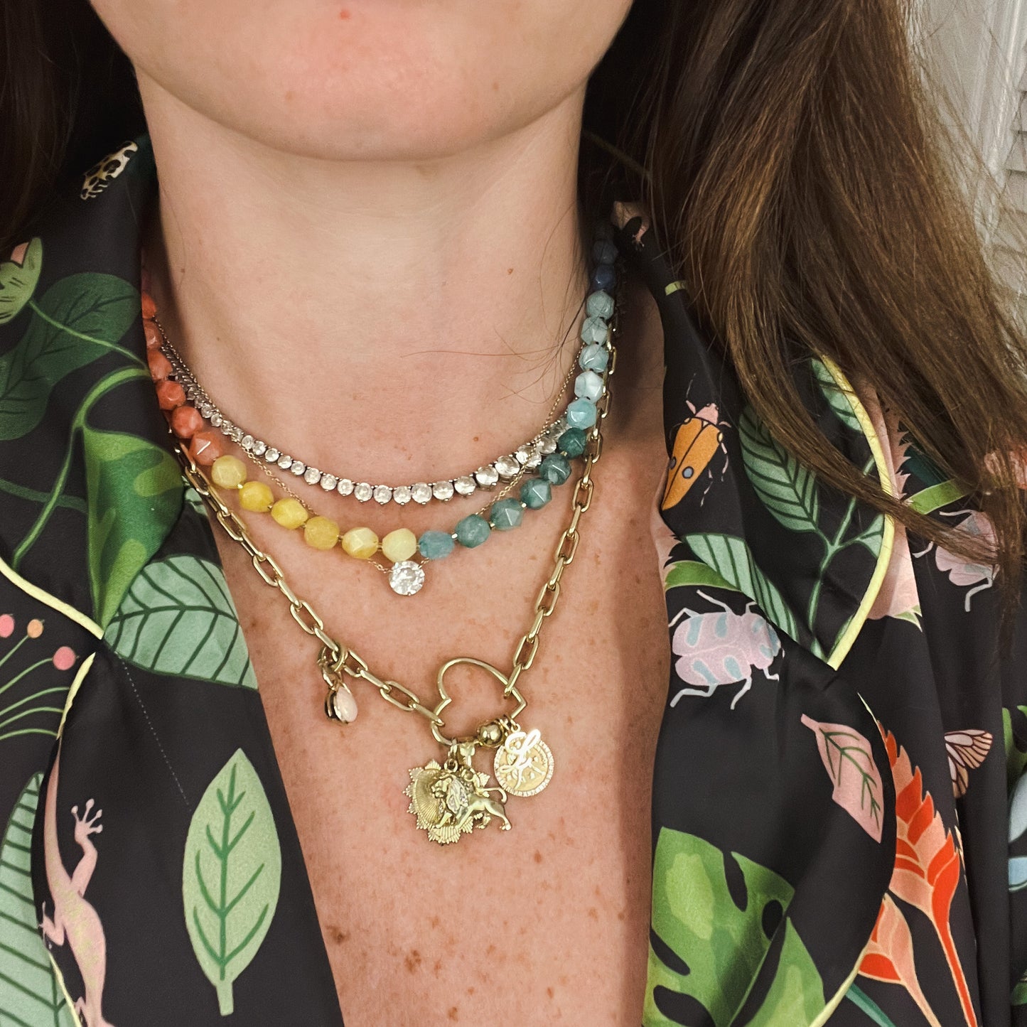 Gold Heart Shaped Charm Carabiner