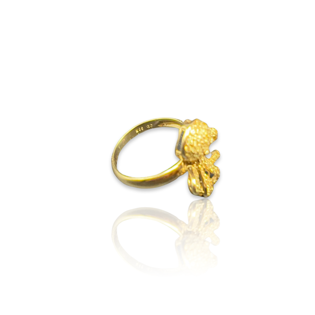 Vintage Gold Octopus Ring with Diamond Eyes