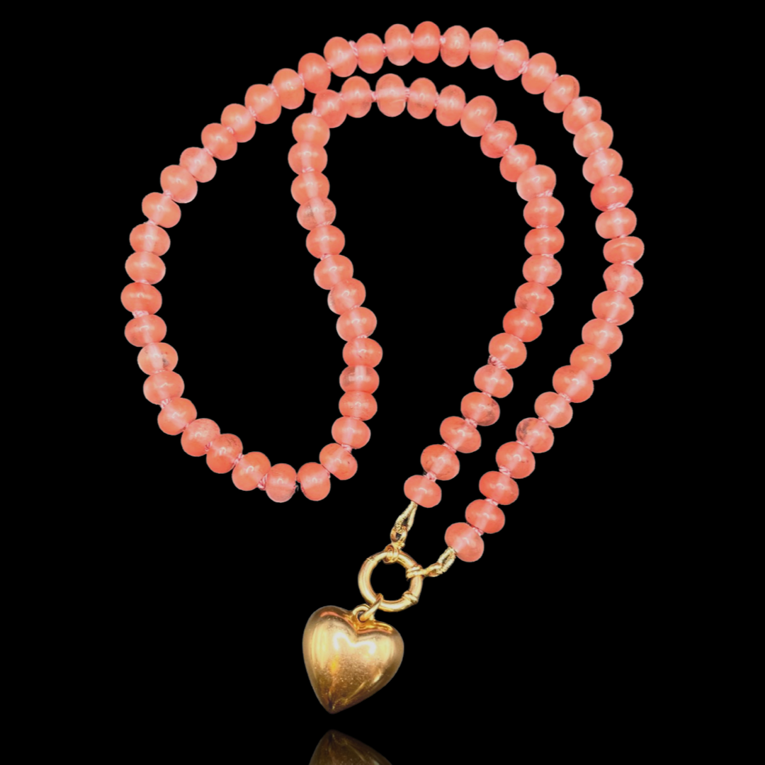 Vintage Medium Gold Puffy Heart Charm