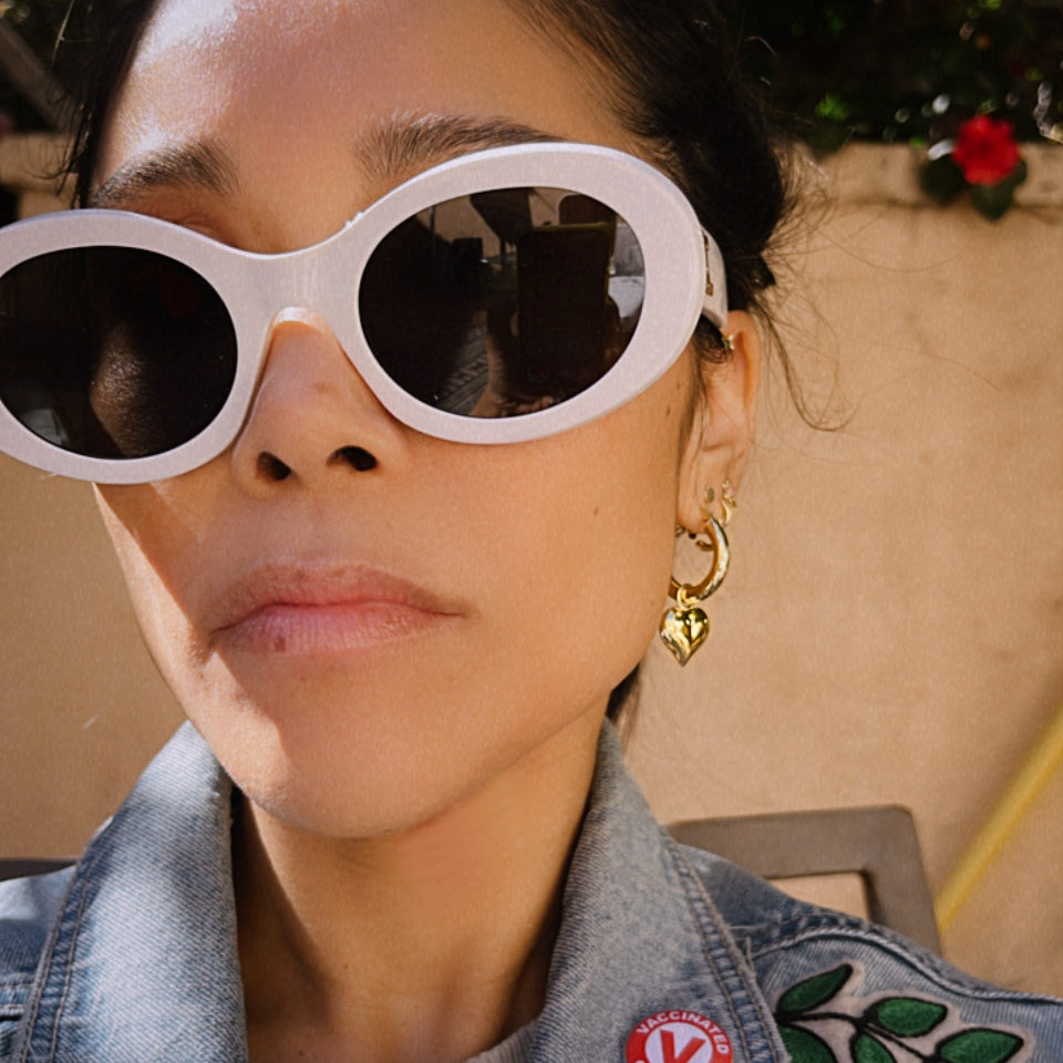 Gold Puffy Heart Earring Charm