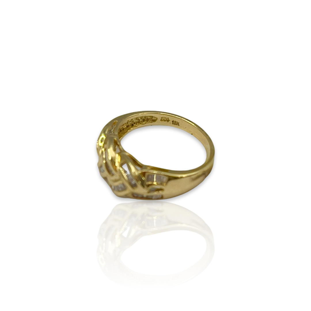 Vintage 18k Gold Channel Set Diamond Ring