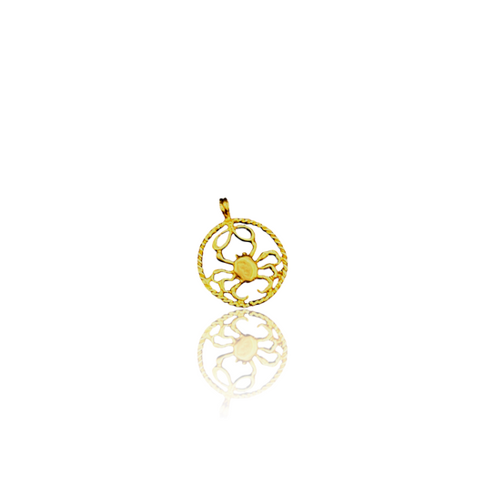 Vintage Gold Cancer Zodiac Charm