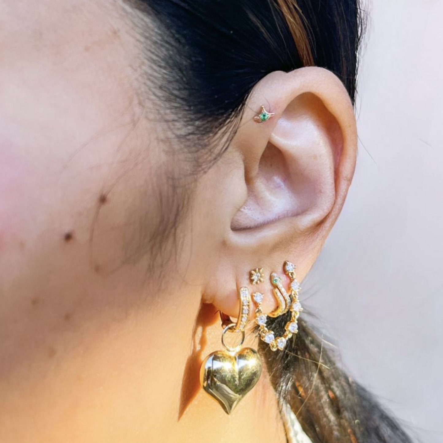 Snake 2 Row Huggie Earrings