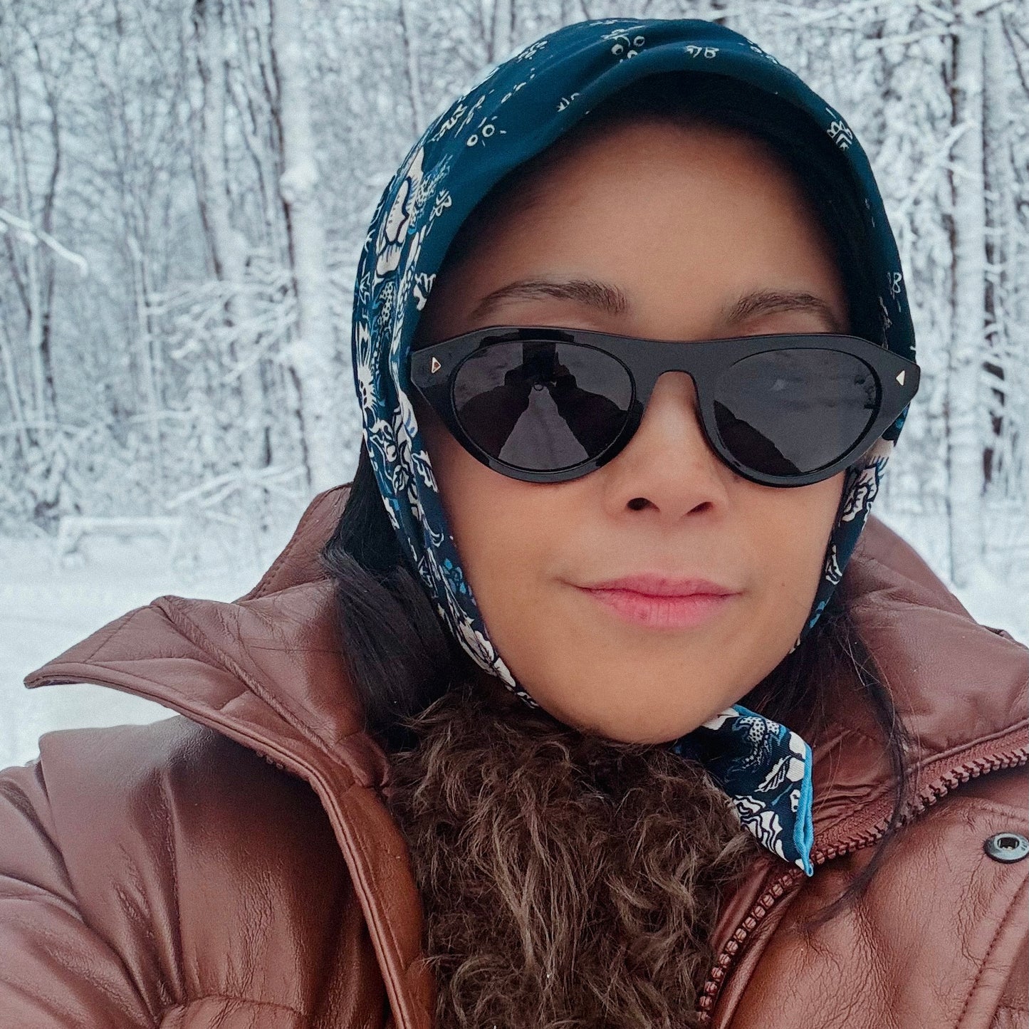 Last Chance Textiles Silk Navy Twill Rosey Scarf