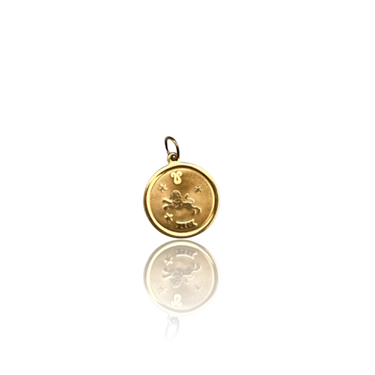 Vintage Gold Leo Disc Charm