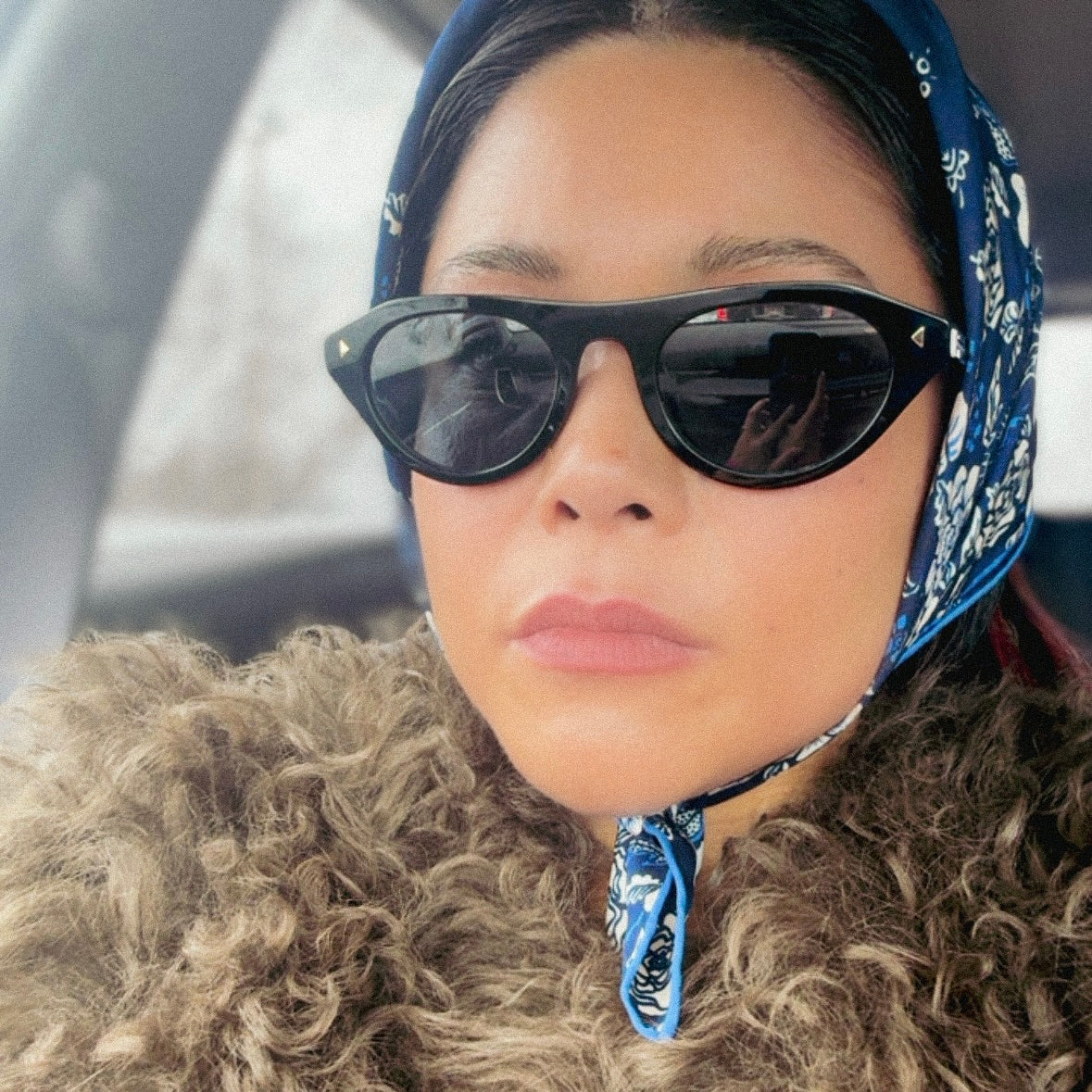 Last Chance Textiles Silk Navy Twill Rosey Scarf