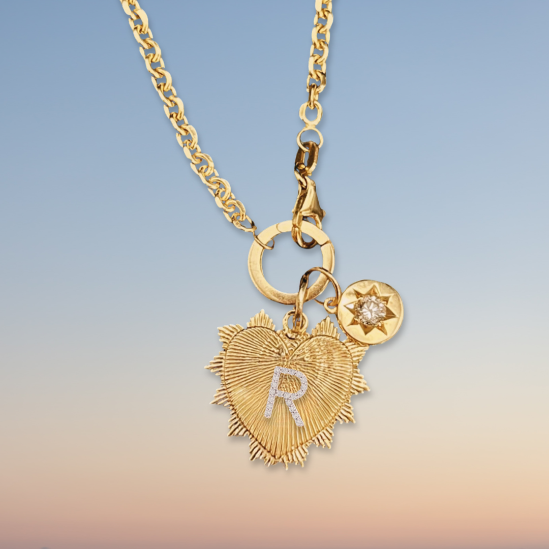 Diamond Initial Love Charm