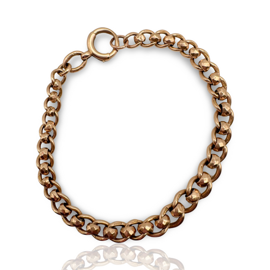 Antique Victorian Gold Curb Chain Bracelet