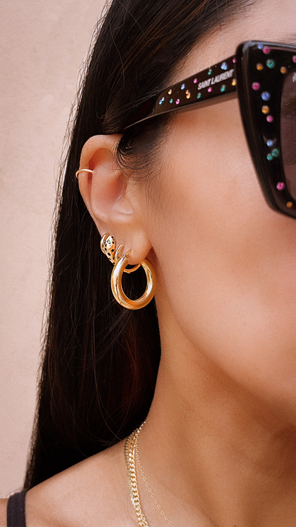 Chubby Gold Tube Hoop Earrings