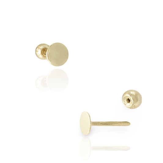 Plato Gold Straight Barbell Earring Stud