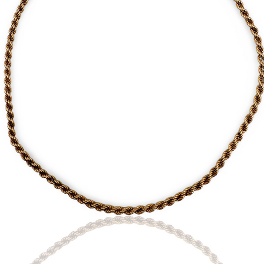 Antique Gold Rope Chain Necklace