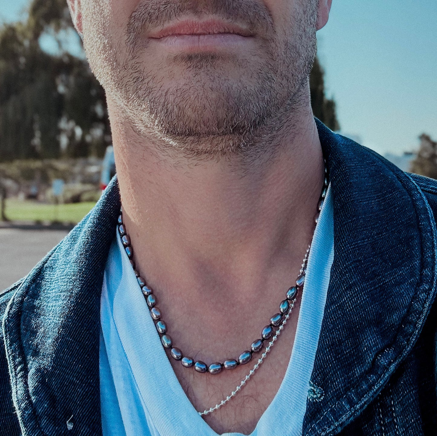 Mamacita Grey Pearl Beaded Necklace