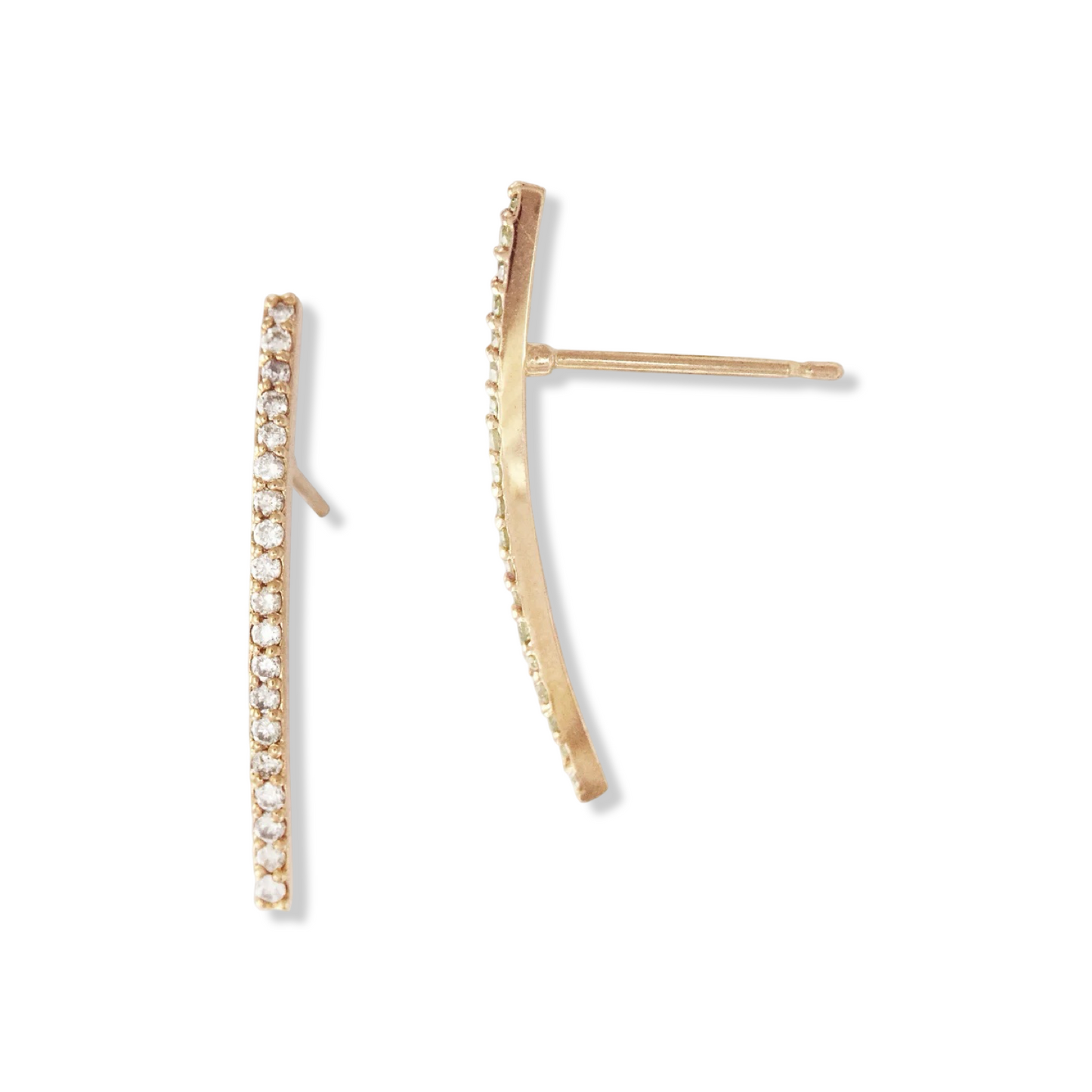 Baseline Curve Pave Diamond Single Earring