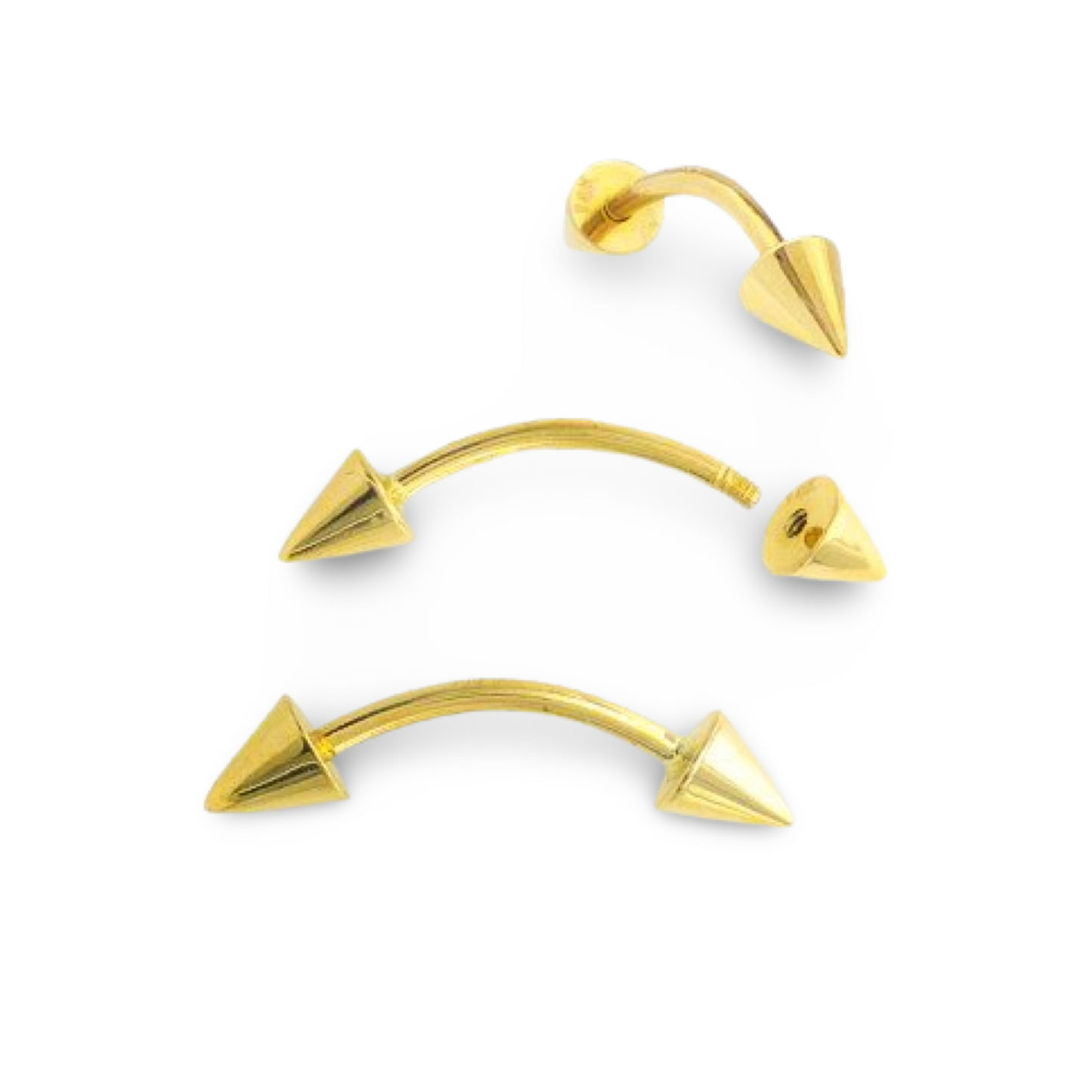 Spike Gold Curved Cone Barbell