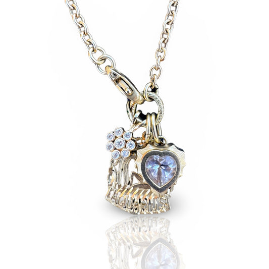 Maisy Flower Diamond & Gold Charm