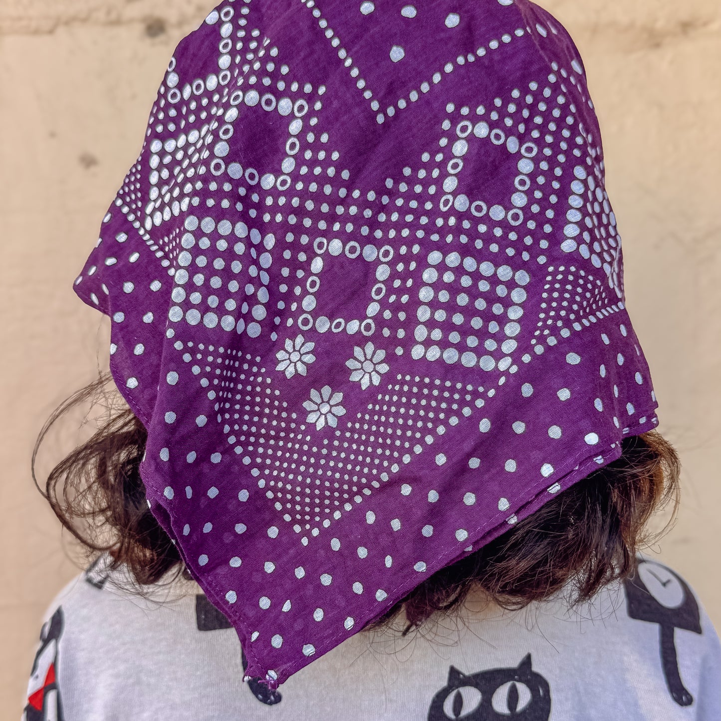 Last Chance Textiles Plum Cotton Daisy Bandana