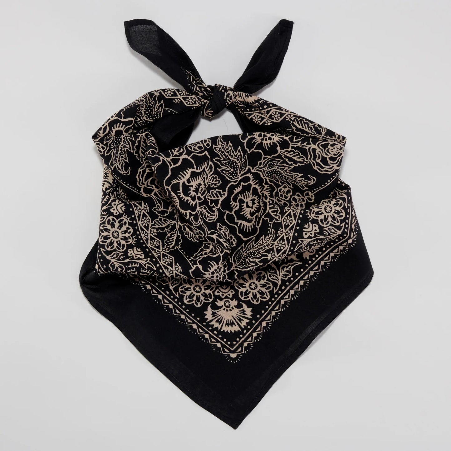 Last Chance Textiles Black Cotton Rosey Bandana