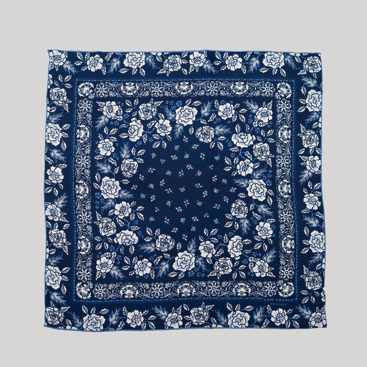 Last Chance Textiles Silk Navy Twill Rosey Scarf
