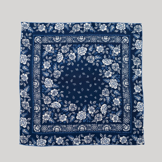 Last Chance Textiles Silk Navy Twill Rosey Scarf