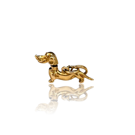 Vintage Gold Movable Dachshund Charm