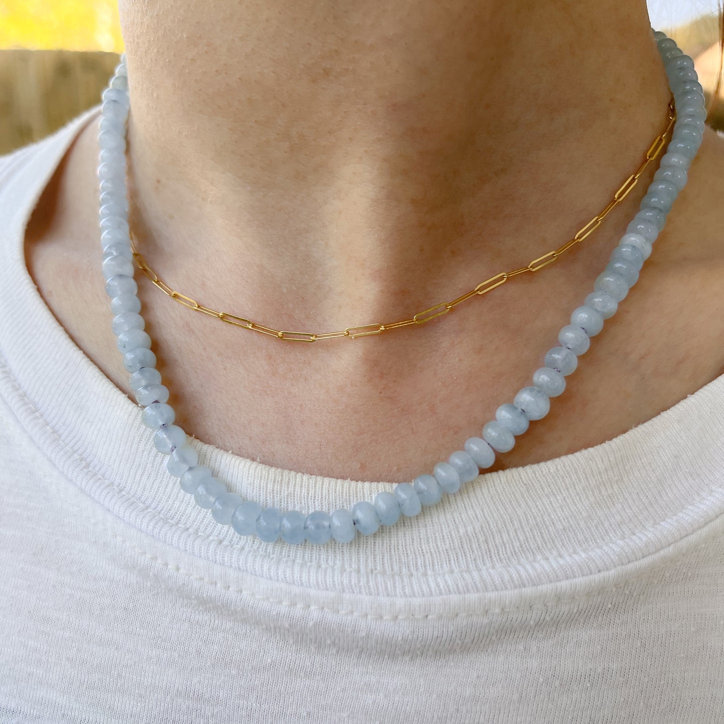 Ciel Beaded Aquamarine Necklace