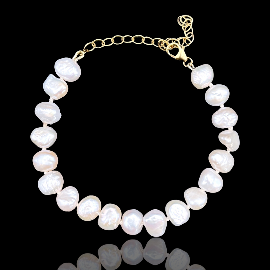 La Mer Gold & Beaded Pearl Anklet / Bracelet