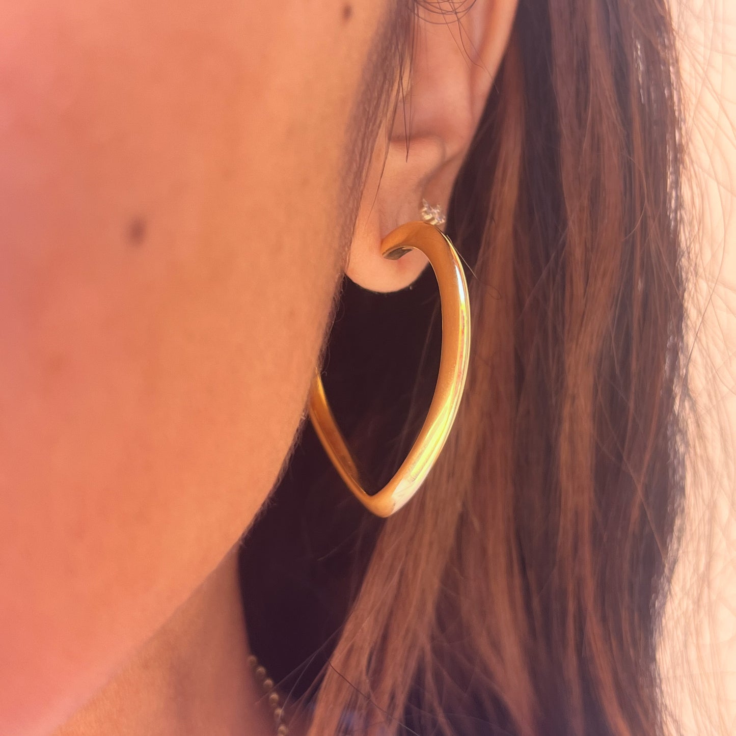 Cora Heart Shaped Hoop Earrings