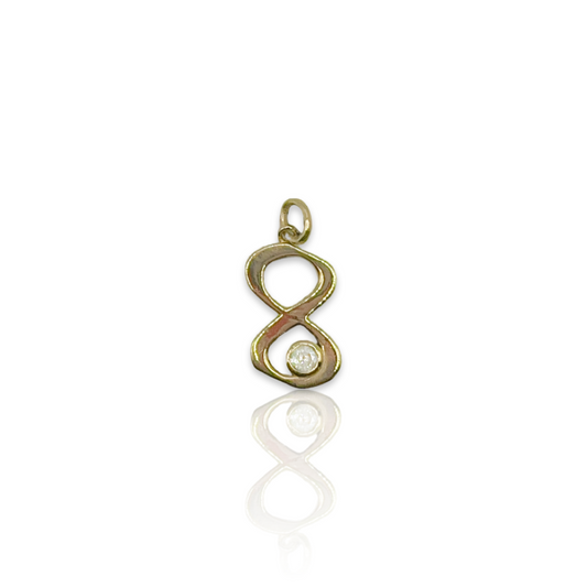 Gold Infinity Charm with Diamond