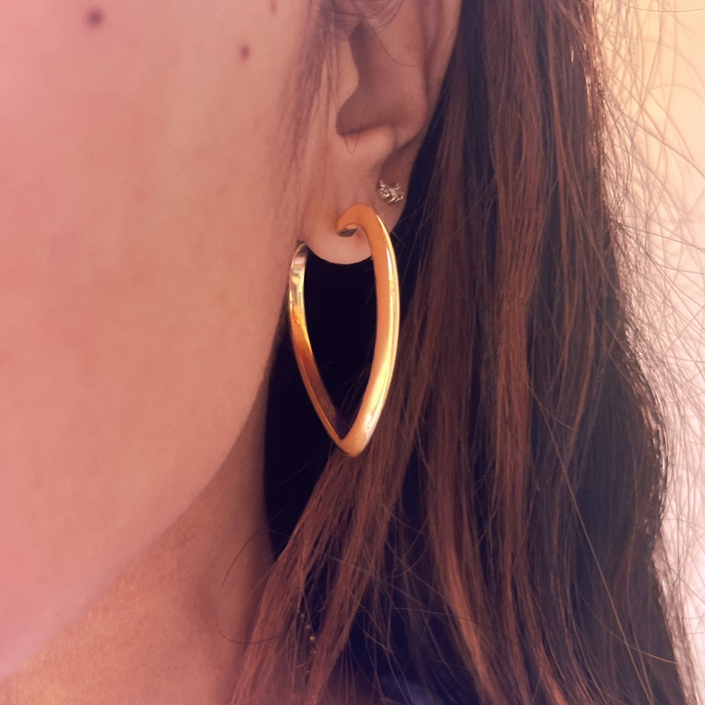 Cora Heart Shaped Hoop Earrings