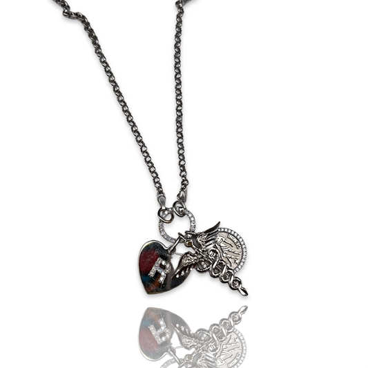 Custom White Gold Charm Cluster