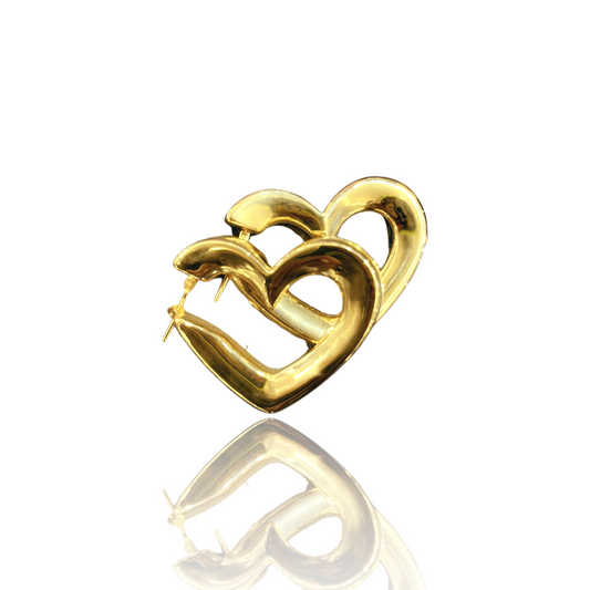 Chunky Heart Shaped Hoop Earrings