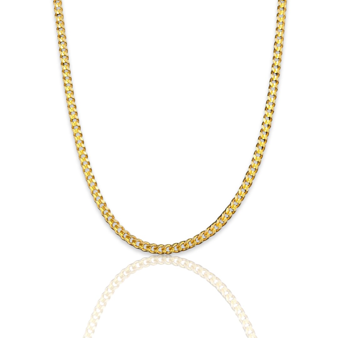 Vintage Gold Cuban Link Chain Necklace