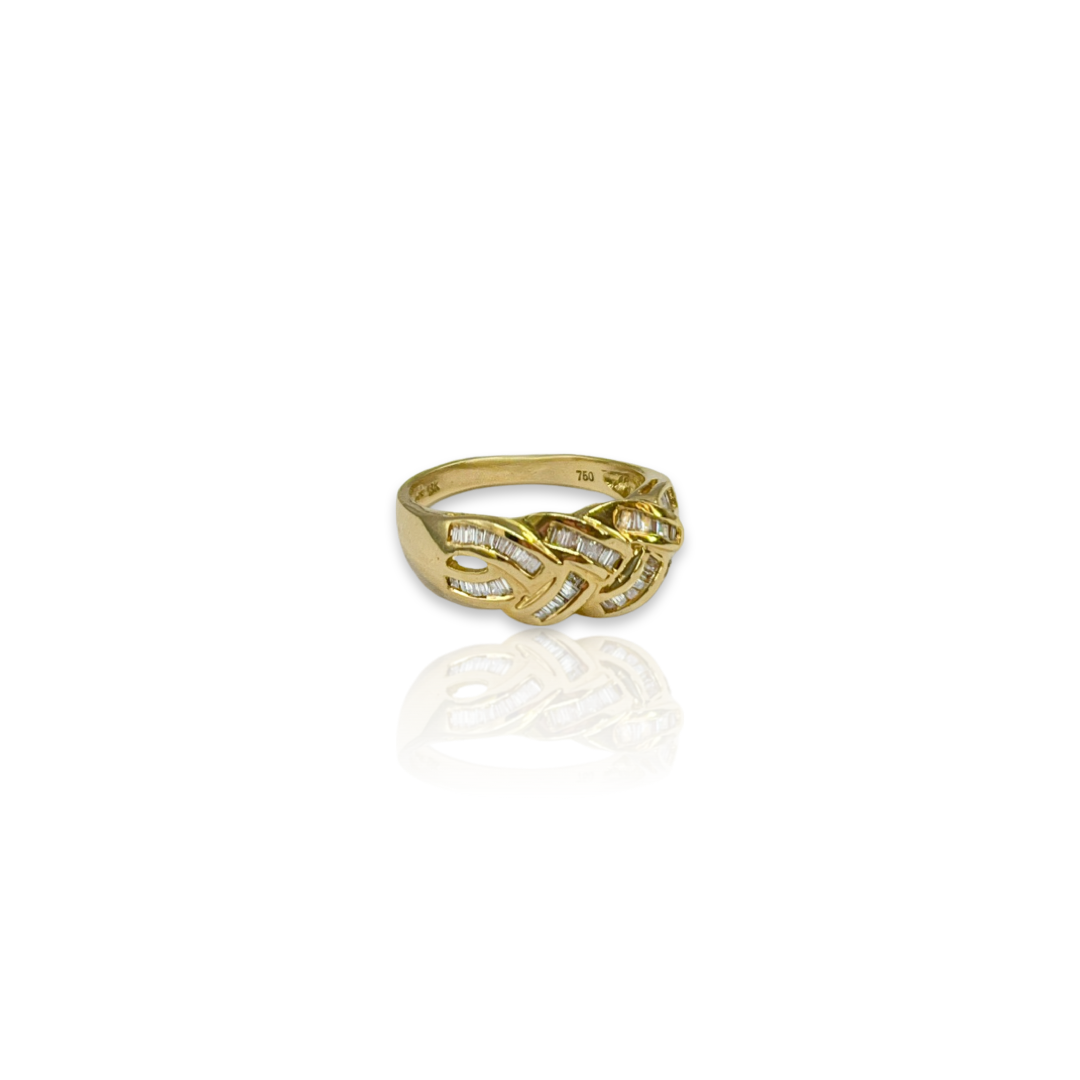 Vintage 18k Gold Channel Set Diamond Ring