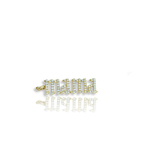 Diamond “mama” nameplate charm