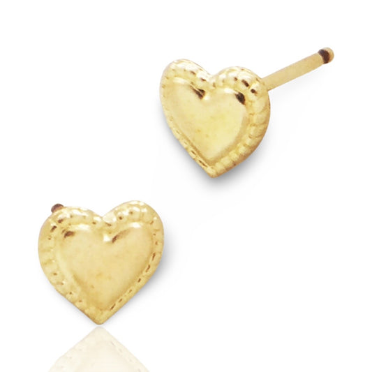 Corazoncito Gold Heart Earring Studs