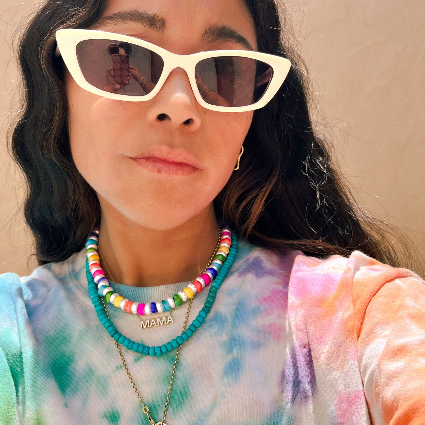 Disco Pearl & Rainbow Shell Necklace