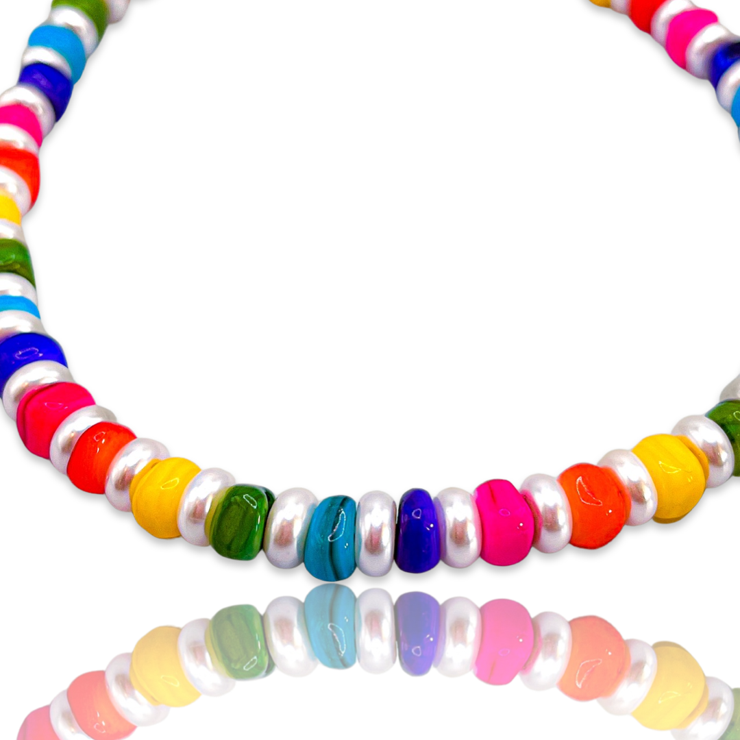 Disco Pearl & Rainbow Shell Necklace