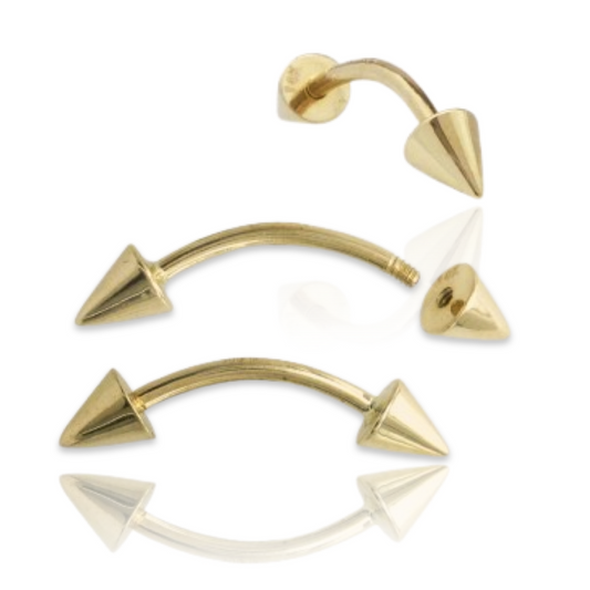 La Espiga Gold Curved Cone Spike Barbell