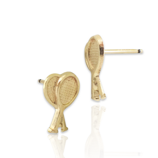 Coco & Jess Gold Racquet Earring Studs