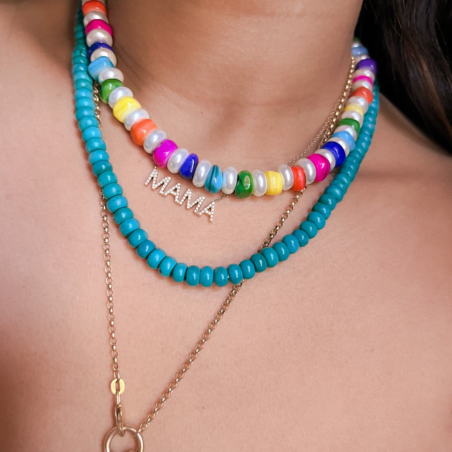 Disco Pearl & Rainbow Shell Necklace