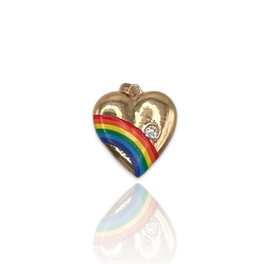 Heather Vintage Style Rainbow Heart Charm